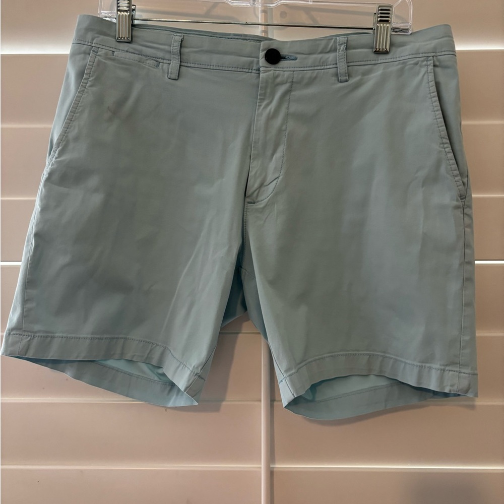 Goodthreads Men's Aqua Flat Front Shorts
